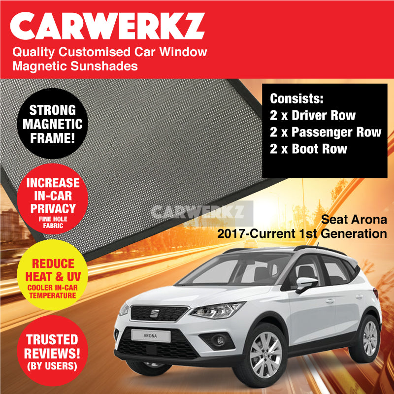 Seat Arona 2017-Current 1st Generation Spain Compact SUV Customised Car Window Magnetic Sunshades