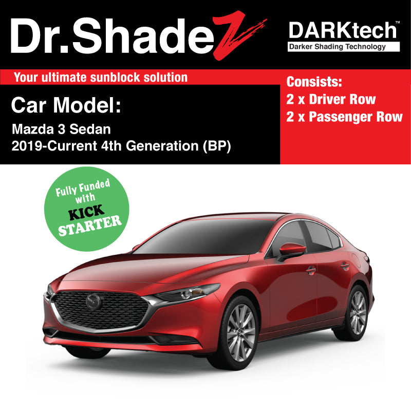 DARKtech Mazda 3 Sedan 2019-Current 4th Generation (BP) Japan Automotive Customised Car Window Magnetic Sunshades