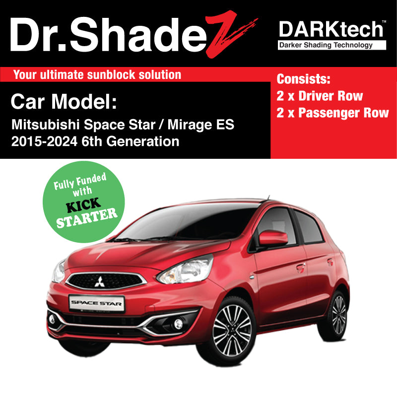 DARKtech Mitsubishi Space Star Mirage ES 2015-2024 6th Generation Japan Hatchback Customised Magnetic Sunshades