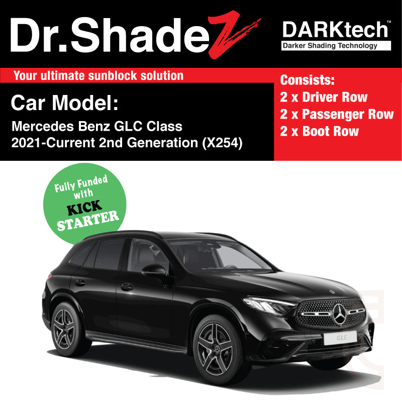 DARKtech Mercedes Benz GLC Class 2021-Current 2nd Generation (X254) Germany SUV Customised Window Magnetic Sunshades