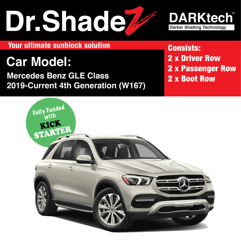 DARKtech Mercedes Benz GLE Class 2019-Present 4th Generation (W167) German Luxury SUV Customised Car Window Magnetic Sunshades