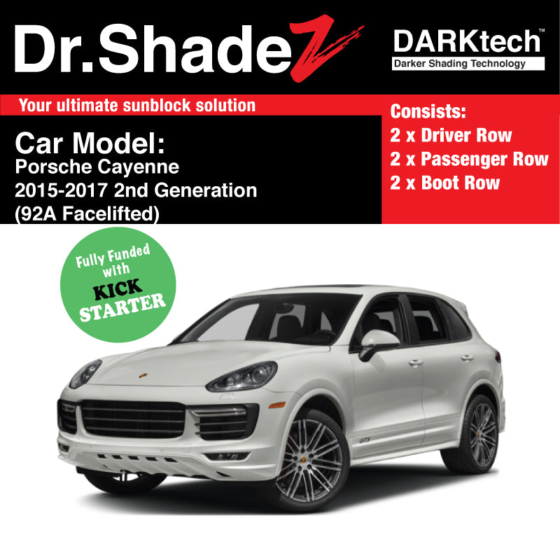 DARKtech Porsche Cayenne 2015-2017 2nd Generation (92A FACELIFTED) Germany SUV Customised Car Window Magnetic Sunshades