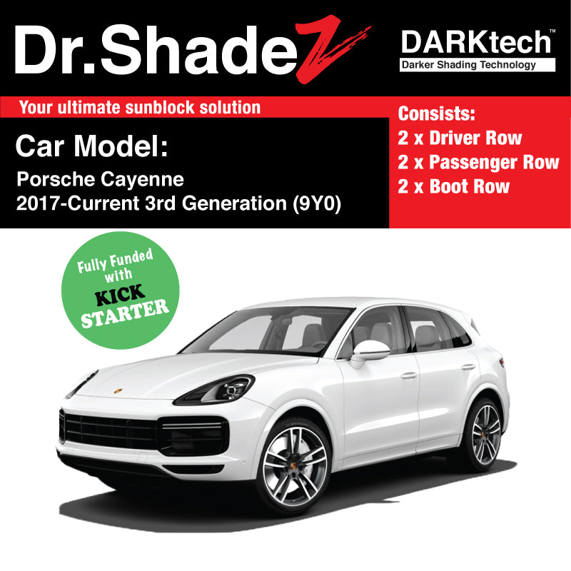 DARKtech Porsche Cayenne 2017-Current 3rd Generation (9Y0) Germany SUV Customised Car Window Magnetic Sunshades