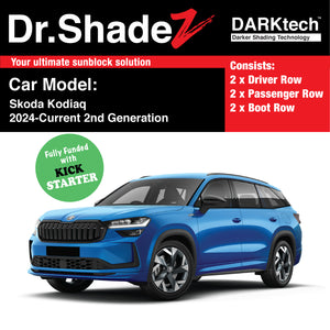 DARKtech Skoda Kodiaq 2024-Current 2nd Generation Customised Czech Republic SUV Window Magnetic Sunshades