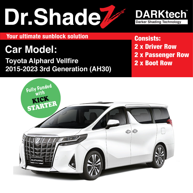 DARKtech Toyota Alphard Vellfire 2015-2023 3rd Generation (AH30) Japan Large MPV Customised Car Window Magnetic Sunshades