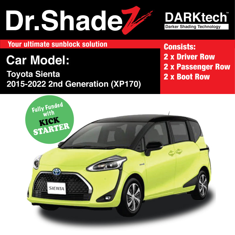 DARKtech Toyota Sienta 2015-2022 2nd Generation (XP170) Japan Mini MPV Customised Car Window Magnetic Sunshades