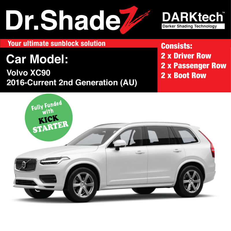 DARKtech Volvo XC90 2016-Current 2nd Generation (AU) Sweden Luxury SUV Customised Car Window Magnetic Sunshades