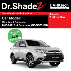 DARKtech Mitsubishi Outlander 2013-2021 3rd Generation (GF/ GG/ ZJ/ ZK) Japan 7 Seater Crossover Customised SUV Window Magnetic Sunshades