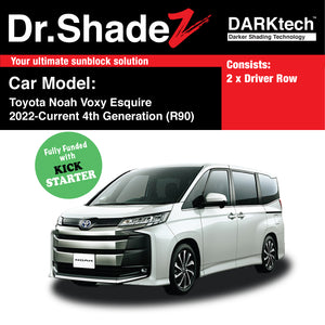 DARKtech Toyota Noah Voxy Esquire 2022-Current 4th Generation (R90) Japan MPV Customised Car Window Magnetic Sunshades