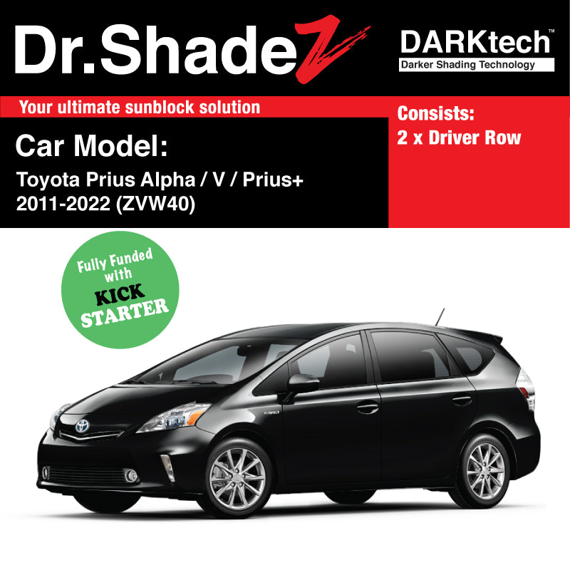 DARKtech Toyota Prius Alpha Prius V Prius+ 2011-2022 (ZVW40) Japan MPV Customised Car Window Magnetic Sunshades