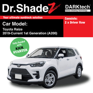 DARKtech Toyota Raize 2019-Current 1st Generation (A200) Japan SUV Customised Car Window Magnetic Sunshades