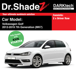 DARKtech Volkswagen Golf 2012-2019 7th Generation (MK7) Germany Hatchback Customised Car Window Magnetic Sunshades