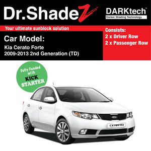 DARKtech Kia Cerato Forte 2009-2013 2nd Generation (TD) Korea Sedan Customised Car Window Magnetic Sunshades