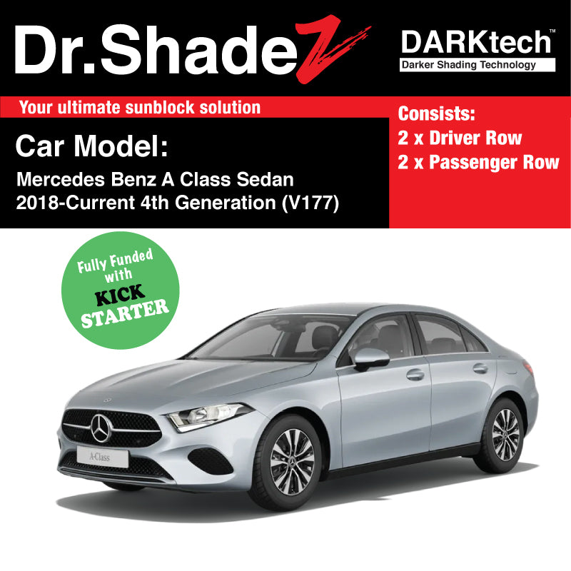 DARKtech Mercedes Benz A Class Sedan 2018-Current 4th Generation (V177) Germany Sedan Customised Car Window Magnetic Sunshades