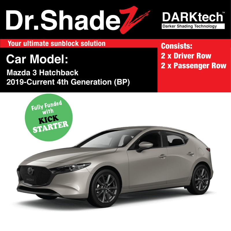 DARKtech Mazda 3 Hatchback 2019-Current 4th Generation (BP) Japan Automotive Customised Car Window Magnetic Sunshades