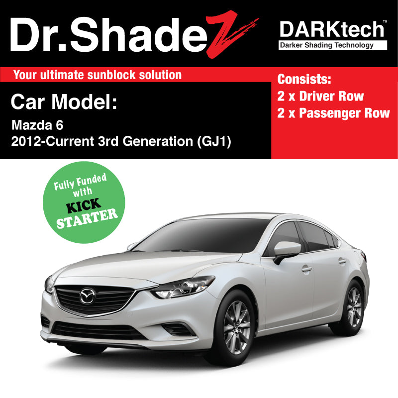 DARKtech Mazda 6 Sedan 2012-Current 3rd Generation (GJ1) Japan Sedan Customised Car Window Magnetic Sunshades