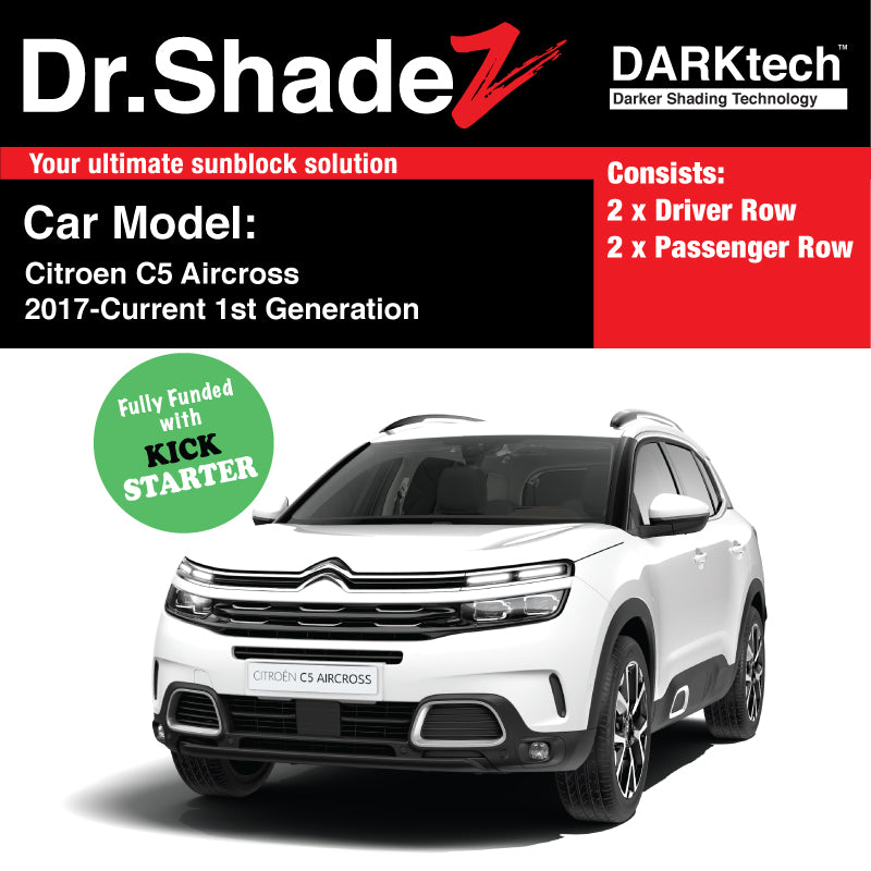 DARKtech Citroen C5 Aircross 2017-Current 1st Generation France SUV Customised Magnetic Sunshades