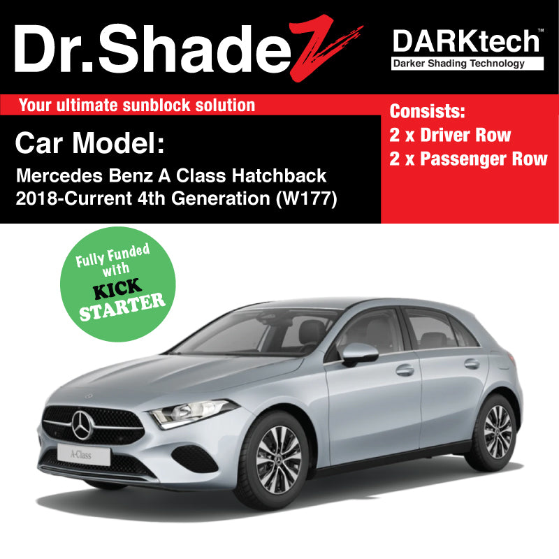 DARKtech Mercedes Benz A Class Hatchback 2018-Current 4th Generation (W177) Germany Hatchback Customised Car Window Magnetic Sunshades