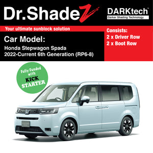 Dr Shadez DARKtech Honda Stepwagon Spada 2022-Current 6th Generation (RP6-8) Customised MPV Car Window Magnetic Sunshades