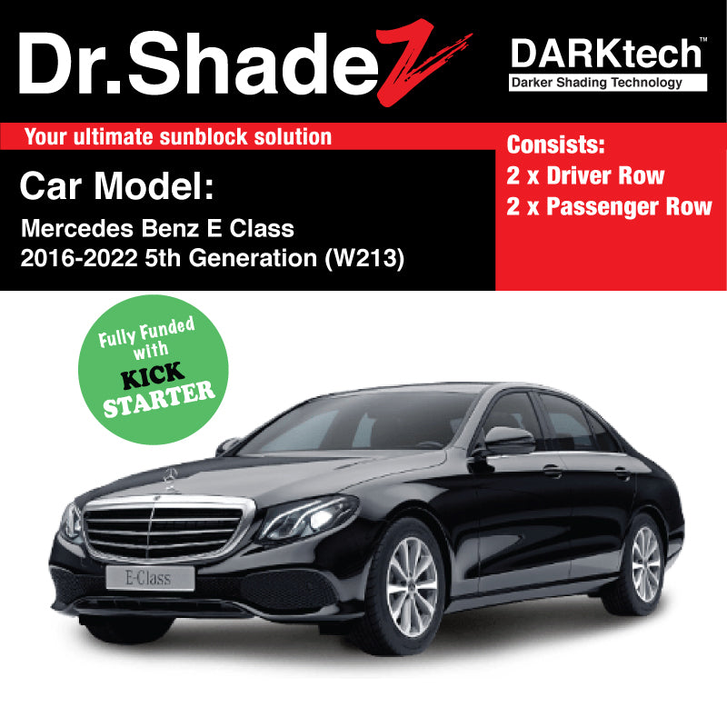 DARKtech Mercedes Benz E Class 2016-2022 5th Generation (W213) Germany Executive Sedan Customised Car Window Magnetic Sunshades