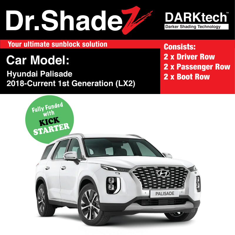 DARKtech Hyundai Palisade 2018-Current 1st Generation (LX2) South Korea SUV Customised Magnetic Sunshades