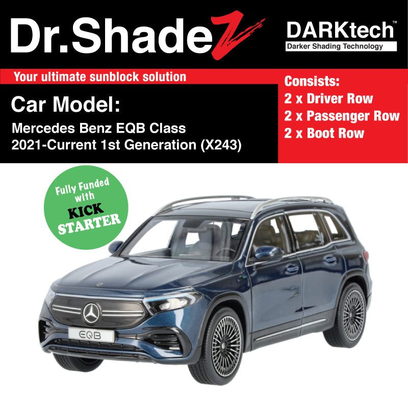 DARKtech Mercedes Benz EQB Class 2021-Current 1st Generation (X243) Germany Electric Crossover SUV Customised Car Window Magnetic Sunshades