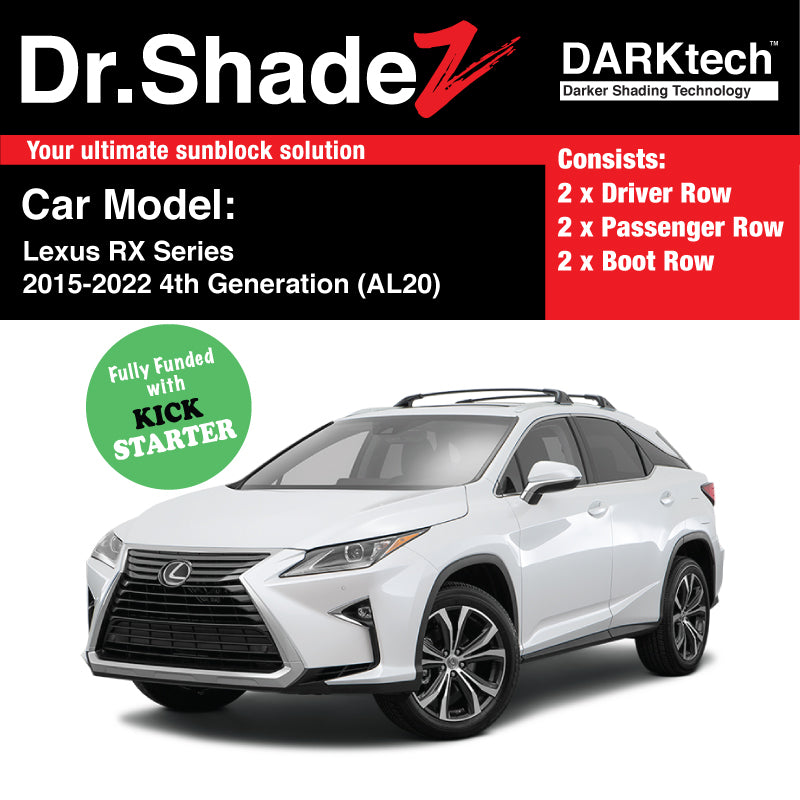 DARKtech Lexus RX Series 2015-2022 4th Generation (AL20) Japan Luxury SUV Customised Magnetic Sunshades