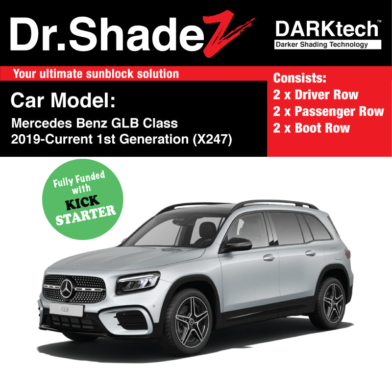 Darktech Mercedes Benz GLB Class 2019-Current 1st Generation (X247) Germany Compact Luxury SUV Customised Car Window Magnetic Sunshades