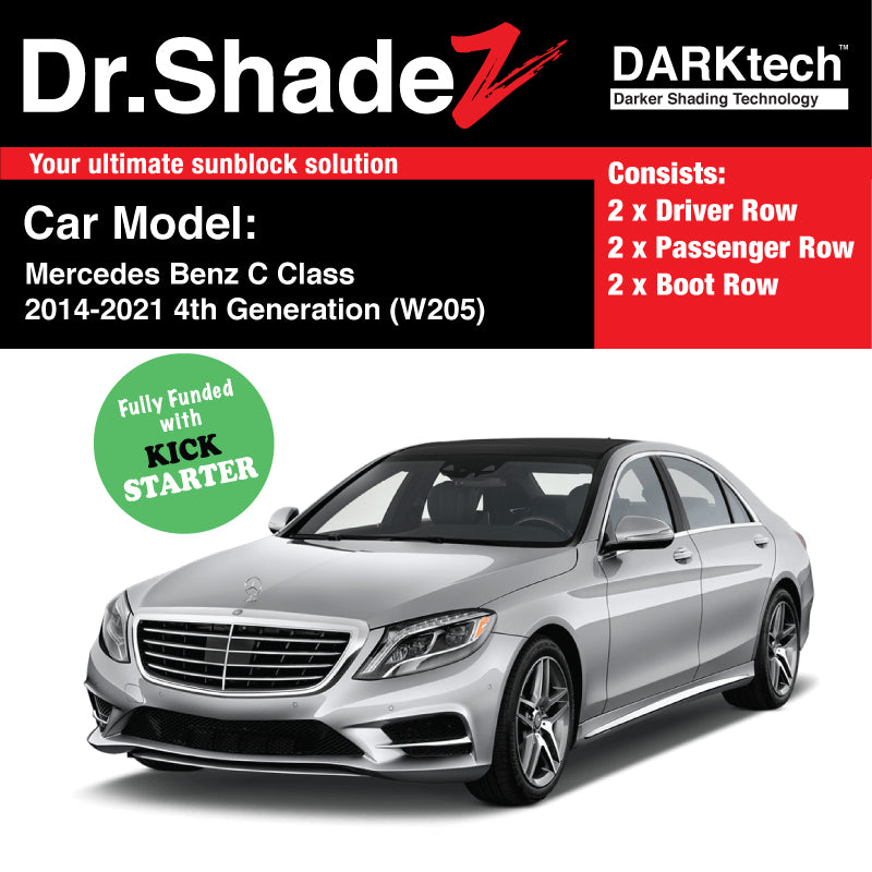 DARKtech Mercedes Benz C Class 2014-2021 4th Generation (W205) Germany Compact Executive Customised Car Window Magnetic Sunshades