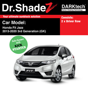 DARKtech Honda Fit Jazz 2013-2020 3rd Generation (GK) Japan Hatchback Customised Car Window Magnetic Sunshades