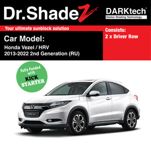 DARKtech Honda Vezel HRV Petrol Hybrid 2013-2022 2nd Generation Japan Subcompact Crossover Customised Car Window Magnetic Sunshades