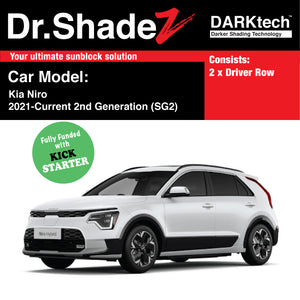 DARKtech Kia Niro 2021-Current 2nd Generation (SG2) Korea Hybrid Subcompact Crossover Customised Car Window Magnetic Sunshades