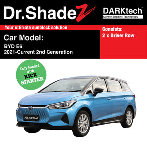 DARKtech BYD E6 2021-Current 2nd Generation China Stationwagon Customised Car Window Magnetic Sunshades