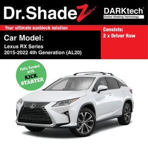 DARKtech Lexus RX Series 2015-2022 4th Generation (AL20) Japan Luxury SUV Customised Magnetic Sunshades