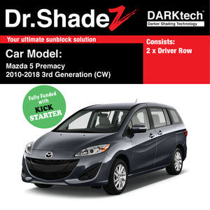 DARKtech Mazda 5 Premacy 2010-2018 3rd Generation Japan Compact MPV Customised Car Window Magnetic Sunshades