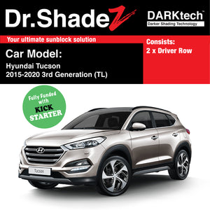 DARKtech Hyundai Tucson 2015-2020 3rd Generation (TL) South Korea SUV Customised Magnetic Sunshades