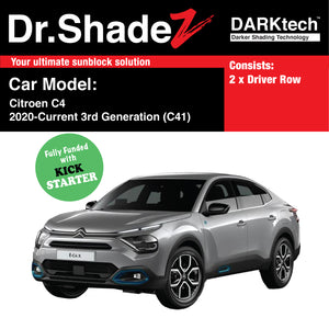 DARKtech Citroen C4 2020-Current 3rd Generation (C41) France SUV Customised Window Magnetic Sunshades