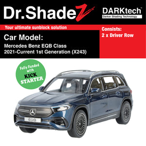 DARKtech Mercedes Benz EQB Class 2021-Current 1st Generation (X243) Germany Electric Crossover SUV Customised Car Window Magnetic Sunshades