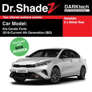 DARKtech Kia Cerato Forte 2019-Current 3rd Generation (BD) Korea Sedan Customised Car Window Magnetic Sunshades