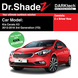 DARKtech Kia Cerato K3 Sedan 2013-2018 2nd Generation (YD) Customised Korean Car Window Magnetic Sunshades