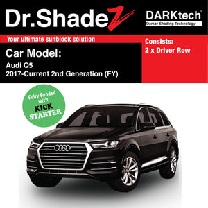 DARKtech Audi Q5 2017-Current 2nd Generation (FY) Germany SUV Customised Magnetic Sunshades