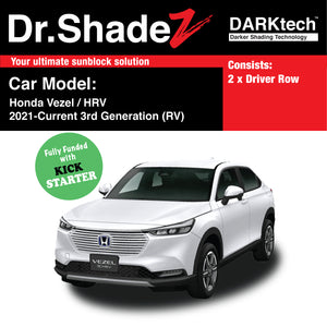 DARKtech Honda Vezel HRV Petrol Hybrid 2020-Current 3rd Generation Japan Subcompact Crossover Customised Car Window Magnetic Sunshades