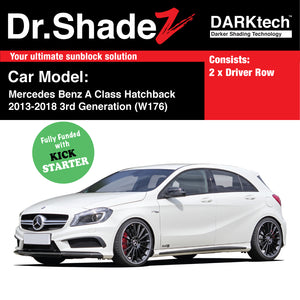 DARKtech Mercedes Benz A Class Hatchback 2013-2018 3rd Generation (W176) Germany Hatchback Customised Car Window Magnetic Sunshades