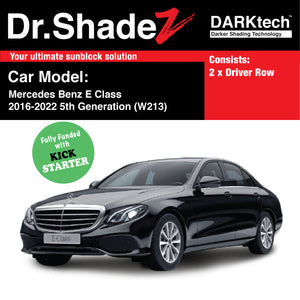 DARKtech Mercedes Benz E Class 2016-2022 5th Generation (W213) Germany Executive Sedan Customised Car Window Magnetic Sunshades