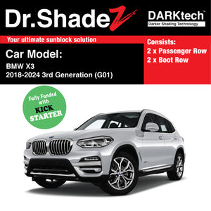 DARKtech BMW X3 2018-2024 3rd Generation (G01) Germany SUV Customised Magnetic Sunshades