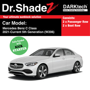 DARKtech Mercedes Benz C Class 2021-Current 5th Generation (W206) Germany Compact Executive Customised Car Window Magnetic Sunshades