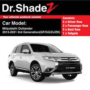 Mitsubishi Outlander 2013-2021 3rd Generation (GF/ GG/ ZJ/ ZK) Japan 7 Seater Crossover Customised SUV Window Magnetic Sunshades