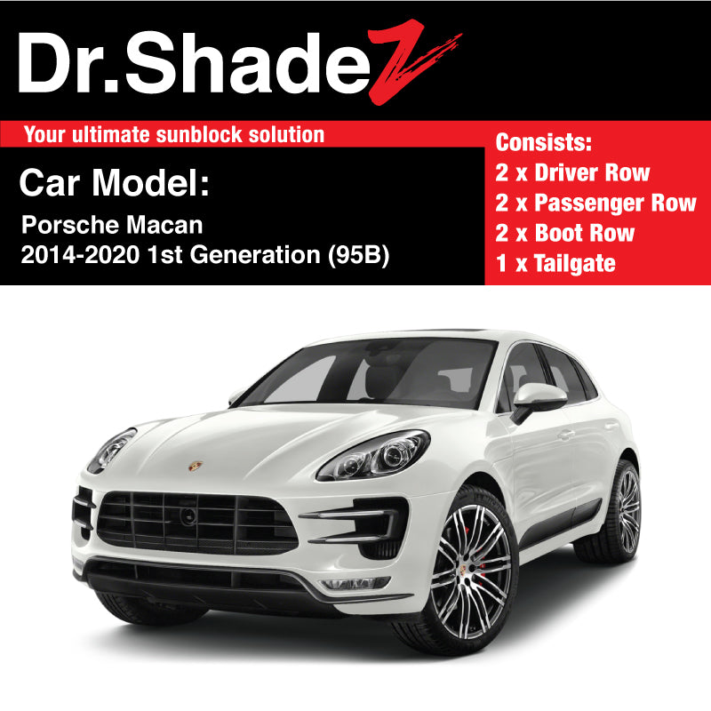 Porsche Macan 2014-Current 1st Generation (95B) Germany Luxury Crossover Customised Car Window Magnetic Sunshades