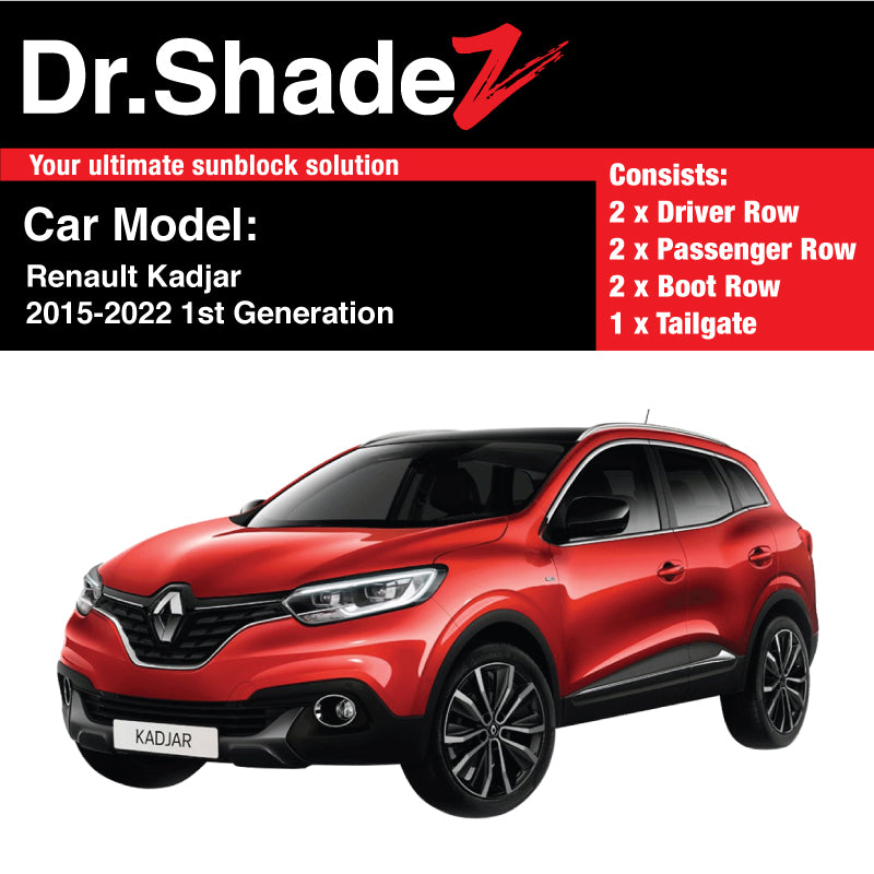 Renault Kadjar 2015-2022 1st Generation France Compact SUV Customised Car Window Magnetic Sunshades