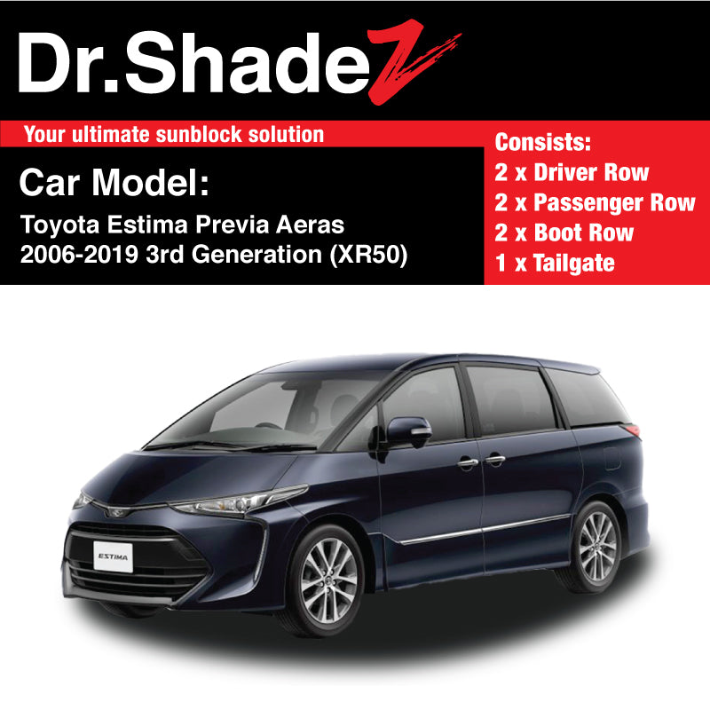 Toyota Estima Previa Aeras 2006-2019 3rd Generation (XR50) Japan MPV Customised Car Window Magnetic Sunshades